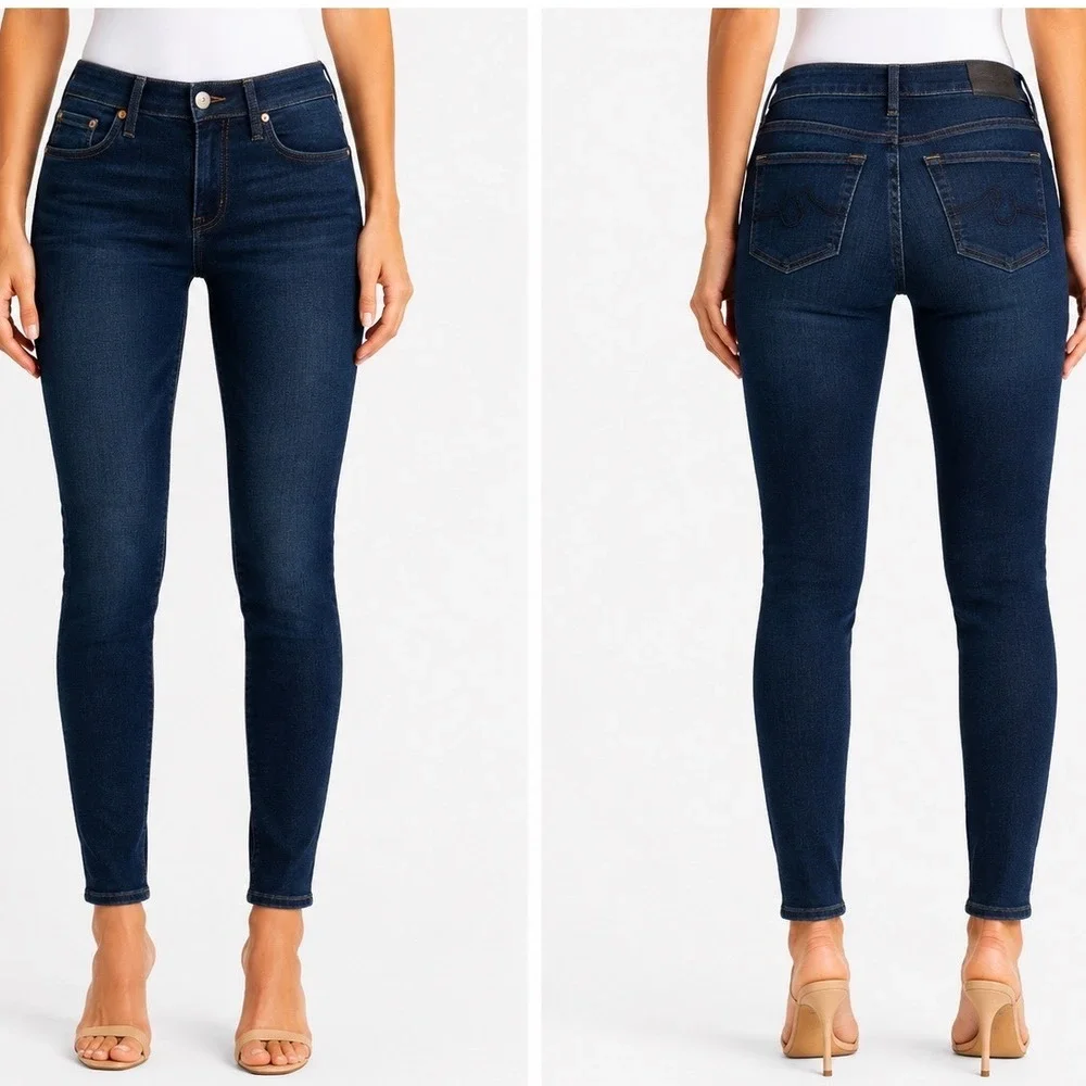 AG Adriano Goldschmied Dark Wash Prima Mid-Rise‎ Cigarette Jeans | 27R